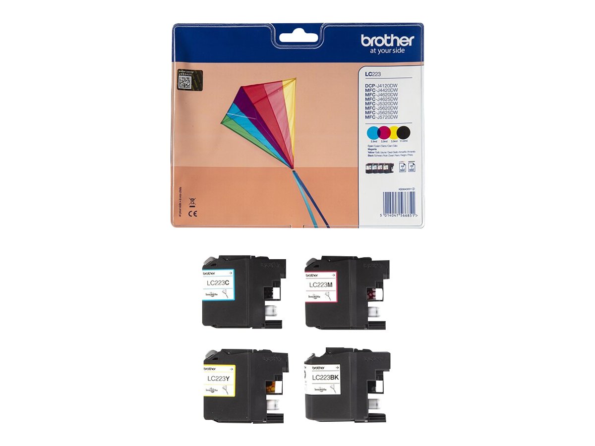 BROTHER Pack blister de 4 cartouches d encre (BK/C/M/Y) pour DCP-J562DW  MFC-J480DW  MFC-J680DW  MFC-J880DW
