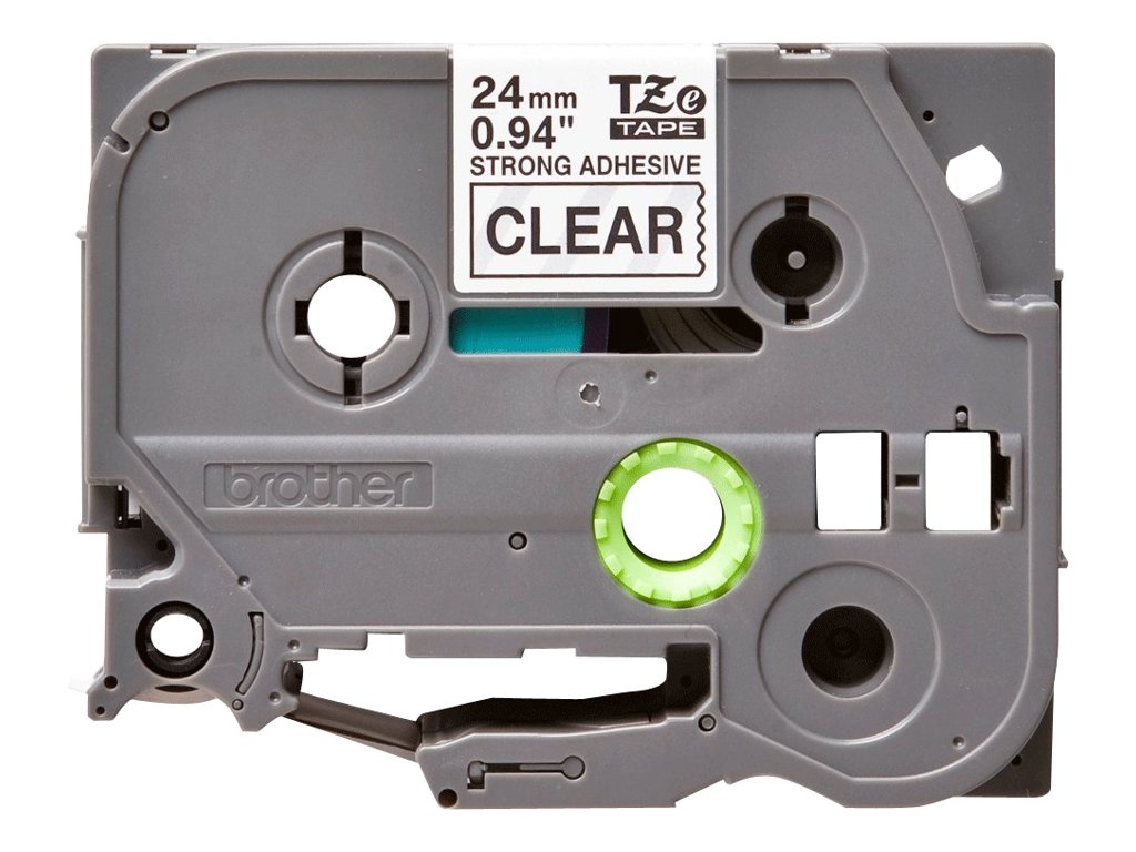 BROTHER P-TOUCH TZE-S151 noir sur clear 24mm extra gluey