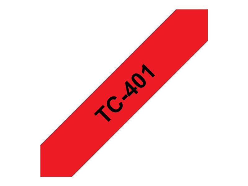 BROTHER P-TOUCH TC-401 noir sur rouge 12mm