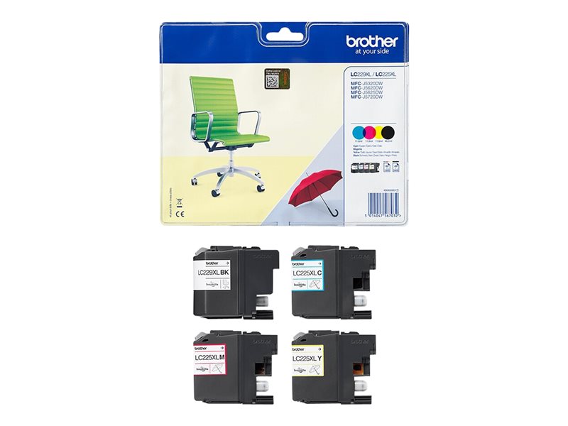 BROTHER Pack blister de 4 cartouches d encre haute capacite pour MFC-J5320DW MFC-J5620DW MFC-J5720DW