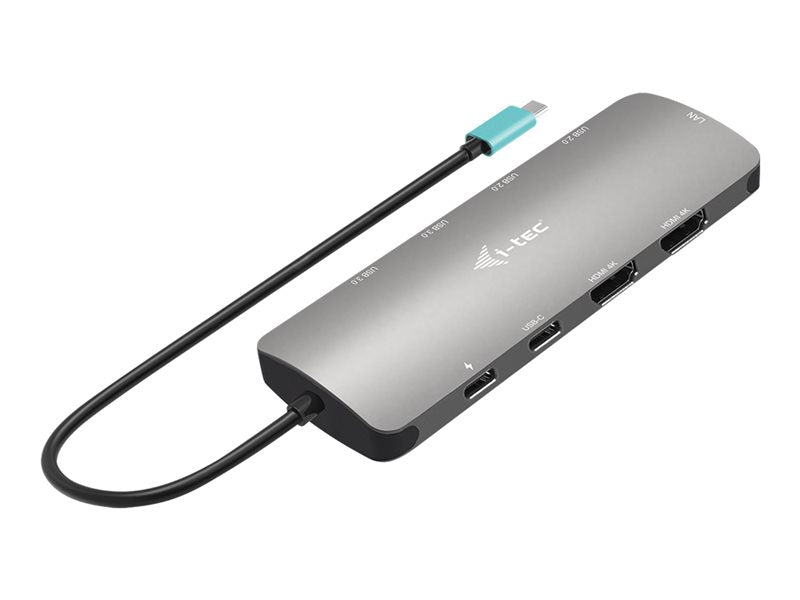 I-TEC USB-C Metal Nano Dock 2x HDMI 1x GLAN 2x USB 3.2 2x USB2.0 1x USB-C 3.2 Gen.1 Data 1x USB-C 100W PD Sans Alimentation