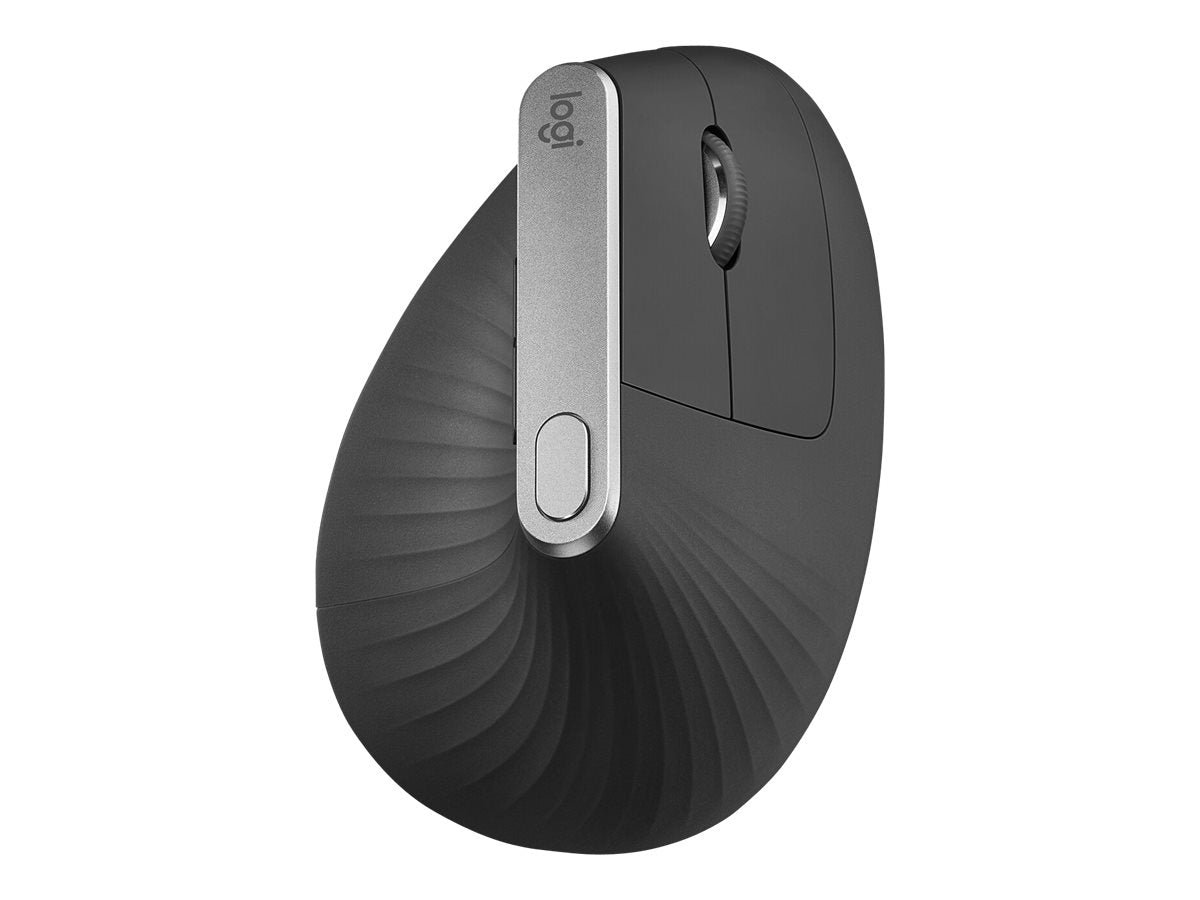LOGITECH LOGITECH MX Vertical Vertical mouse ergonomic optical 6 buttons wireless wired Bluetooth 2.4 GHz USB wireless receiver graphite