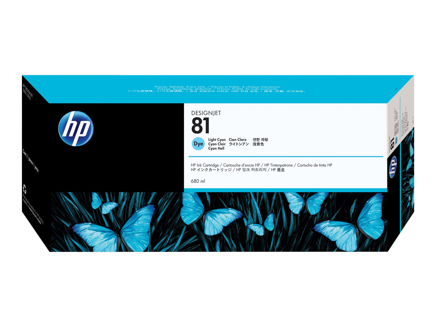 HP 81 original dye Ink cartridge C4934A light cyan standard capacity 680ml 1-pack