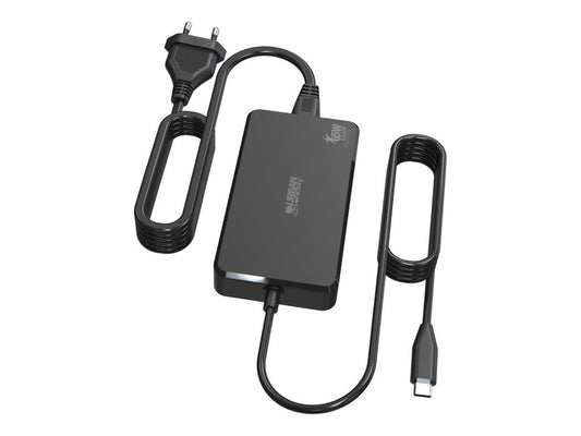 URBAN FACTORY URBAN FACTORY POWEE BLOCK CHARGEUR UNIVERSEL USB-C GAN 65W - CABLE DE 180CM EN VERSION EU ET UK - NOIR
