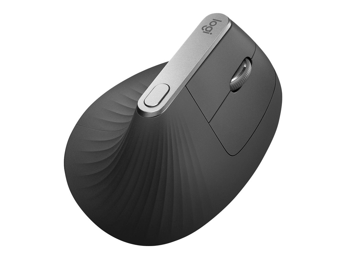 LOGITECH LOGITECH MX Vertical Vertical mouse ergonomic optical 6 buttons wireless wired Bluetooth 2.4 GHz USB wireless receiver graphite