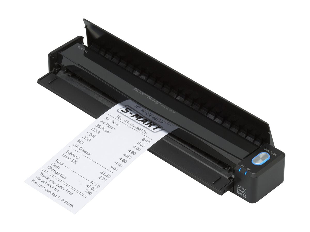 RICOH ScanSnap iX100 Scanner A4 color USB2.0 simplex 5.2sec per page USB + WiFi Win und Mac ABBYY FineReader