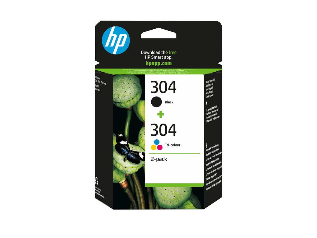 HP 304 2-Pack Black/Tri-color Original Ink Cartridges