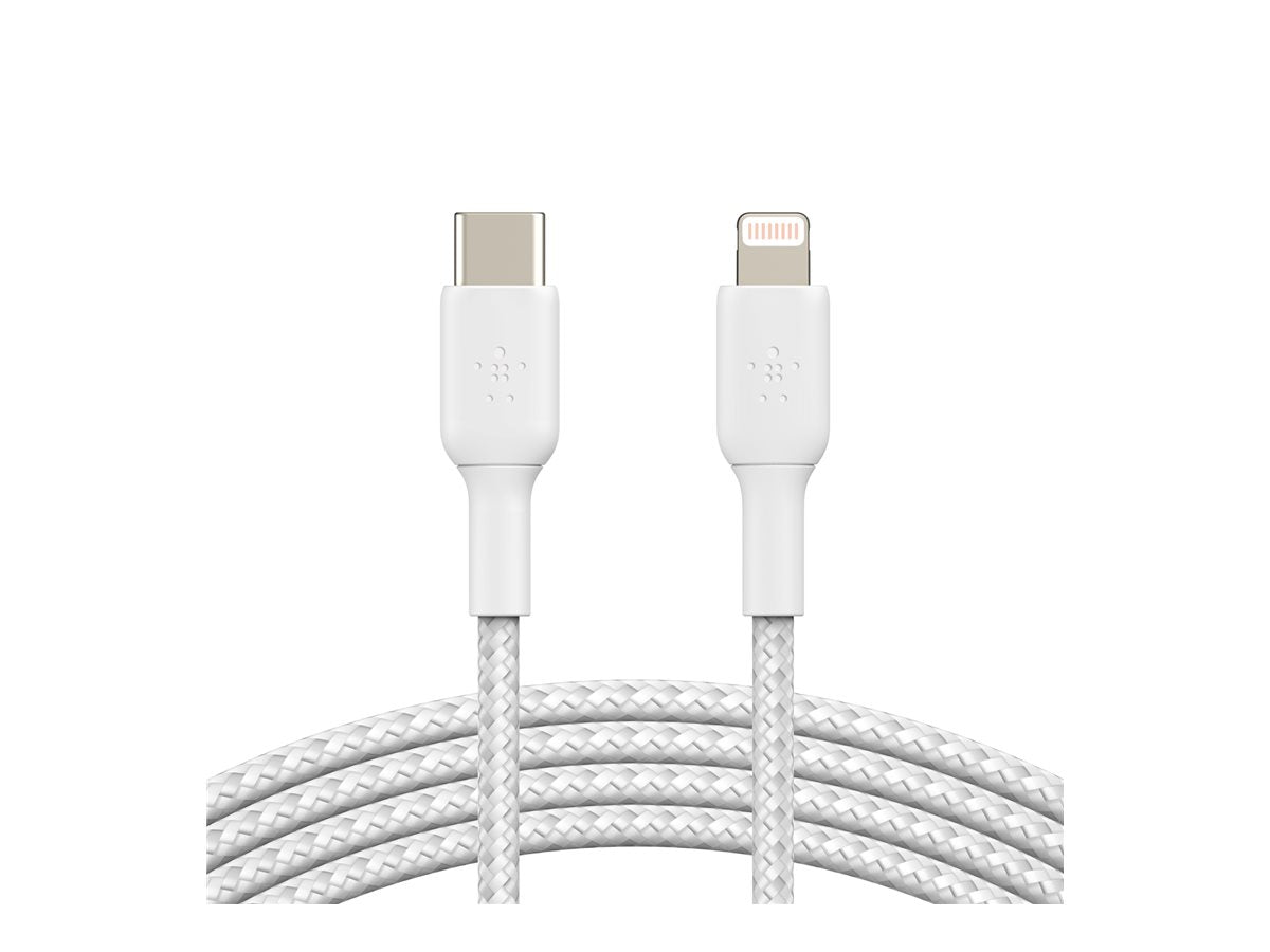 BELKIN BOOST CHARGE USB-C to Lightning Cable Braided 1M White