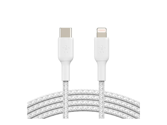 BELKIN BOOST CHARGE USB-C to Lightning Cable Braided 1M White