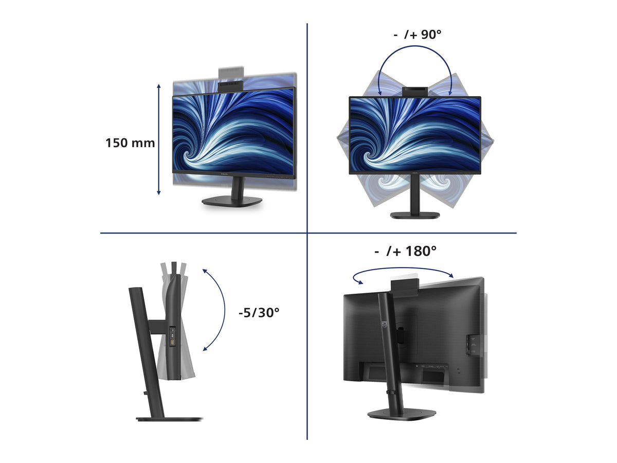 PHILIPS 23.8p 1920x1080 120Hz IPS Flat H/A 150 MM SoftBlue Technology Smart Link Sync Second Screen Harmony TUV EyeSafe USB