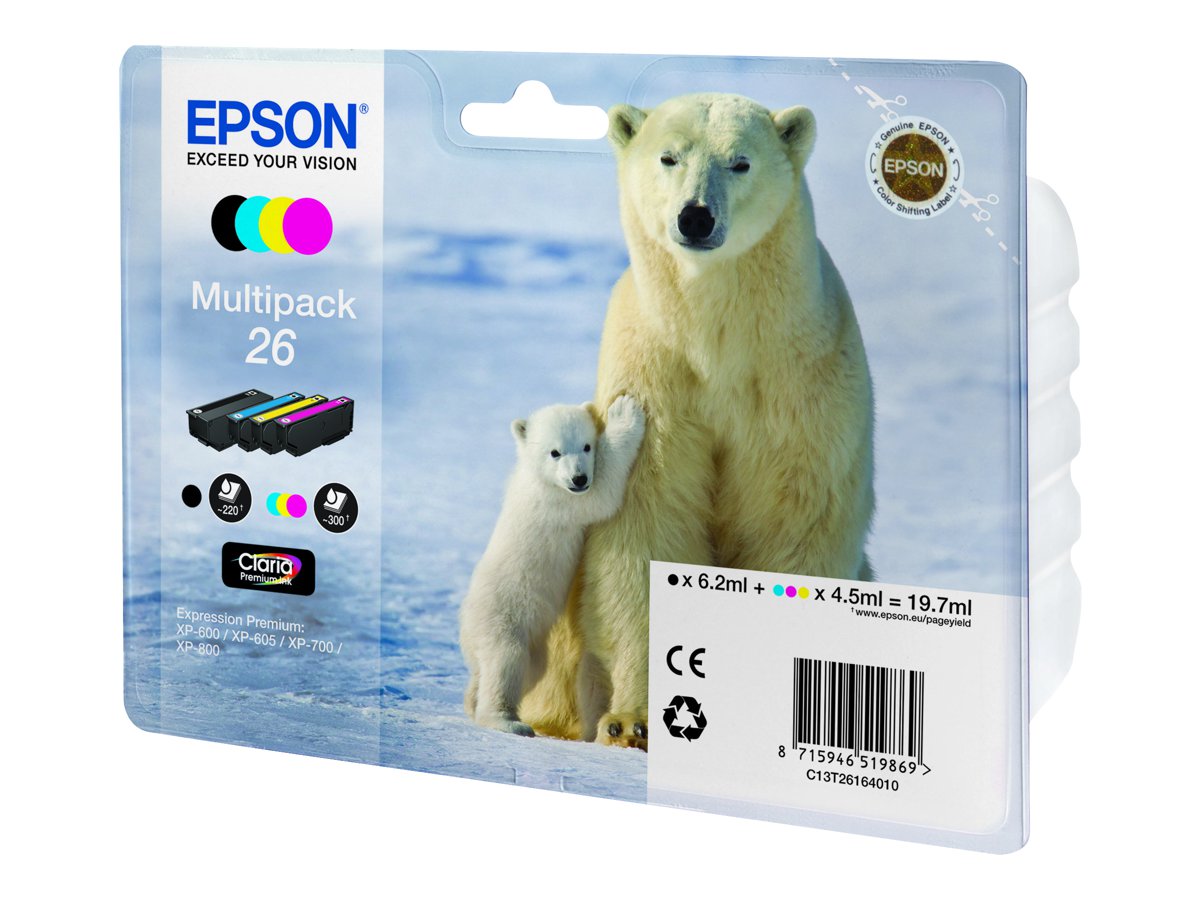 EPSON 3LB 26 ink cartridge black and tri-colour standard capacity 19.7ml 1-pack RF-AM blister w/s