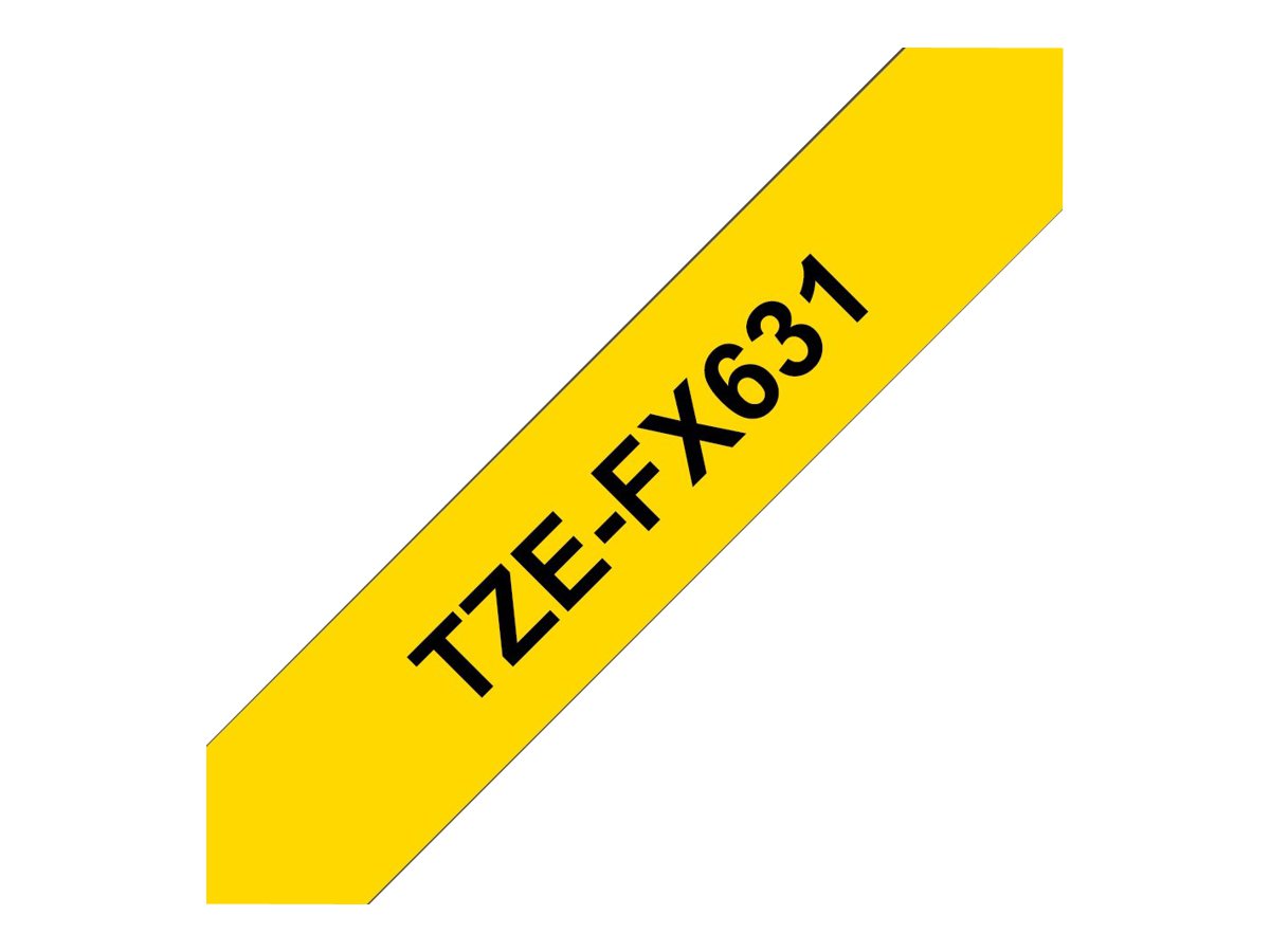 BROTHER P-TOUCH TZE-FX631 noir sur jaune  12mm