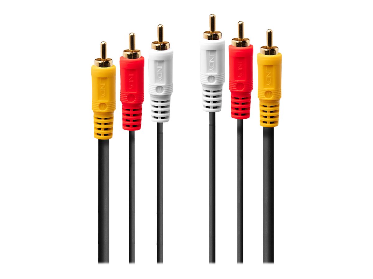 LINDY Audio Video Cable 3xPhono 10m 3xRCA 1xV/2xA m/m goldplated