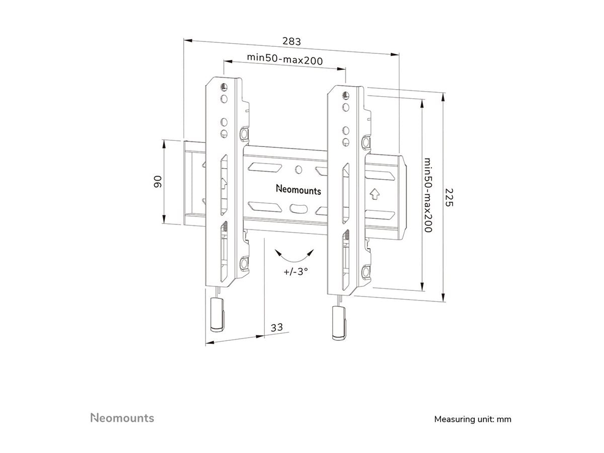 NEOMOUNTS WL30S-850BL12 Support pour écran mural 24-65p - fixe - verrouillable - installation rapide